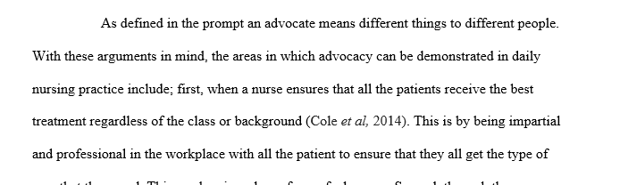 Types of advocacy for nurses