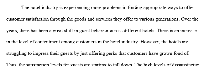 Value proposition in the hotel industry