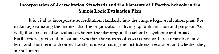 Accreditation Standards in a Simple Logic Model Evaluation Plan