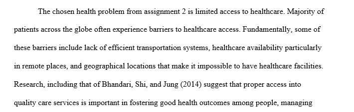 Analyze a Current Health Care Problem or Issue