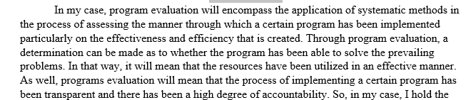 Describe how program evaluation includes the standards