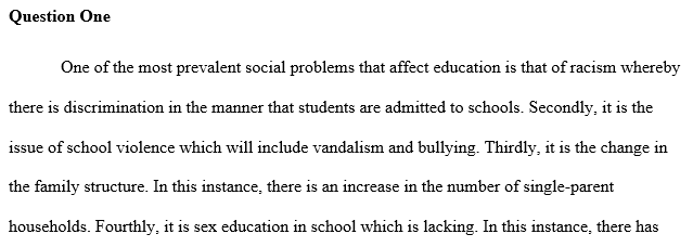 Describe some social problems within educational institutions
