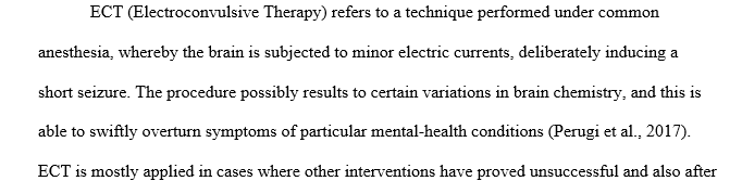 Describe what is electroconvulsive therapy