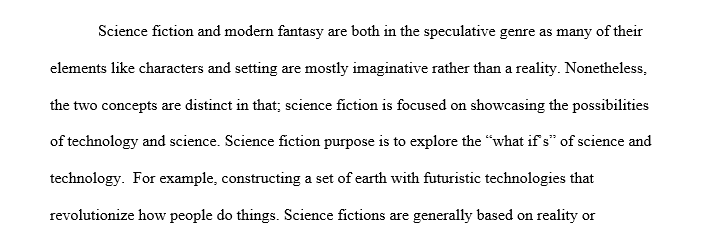 Difference between science fiction and modern fantasy