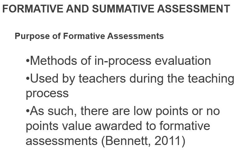[Solved] Formative and summative assessments are used to check for ...