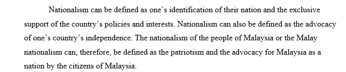 Nationalism of the People of Malaysia