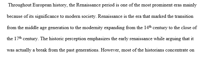Renaissance Period and the Modern Society