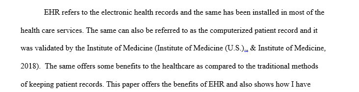 What benefits has the EHR brought to healthcare