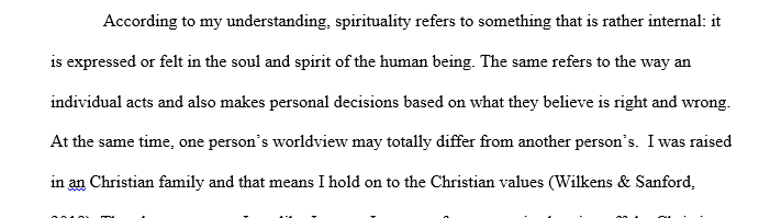 What would spirituality be according to your own worldview
