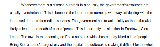 An Ebola Outbreak