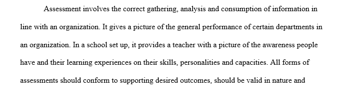 Compare and contrast four different types of assessment programs used in organizations