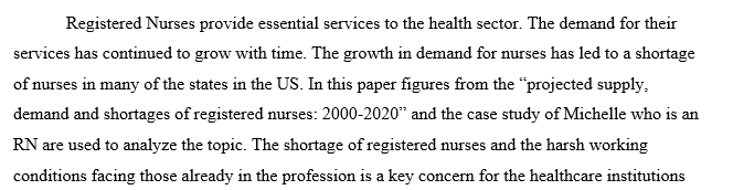 Demand and Shortages of Registered Nurses 