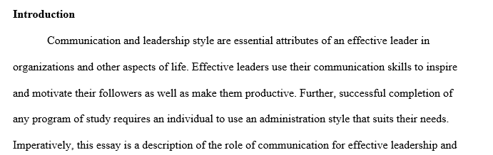 Describe the role of communication in effective leadership