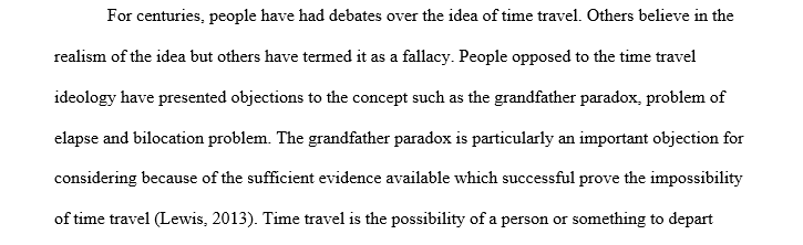 Explain David Lewis’s solution to the grandfather paradox.