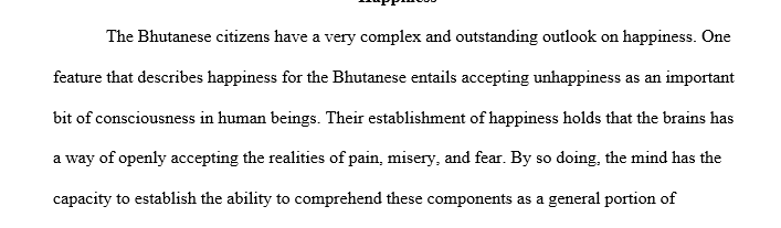 Explain the Bhutanese views on happiness