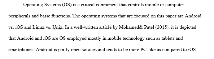 Find articles that describes the different types of operating systems