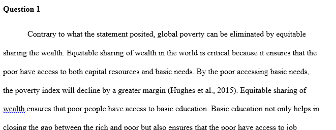 Global poverty cannot be eliminated by sharing the wealth