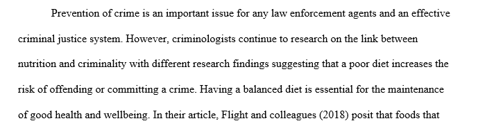 How the field of criminology has studied the link between nutrition and criminality