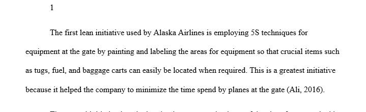 Identify at least five (5) lean initiatives that Alaska Airlines incorporated to improve productivity
