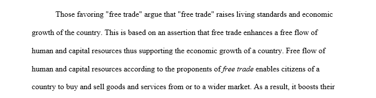 Identify the source(s) where you read about these free trade issues of that time.
