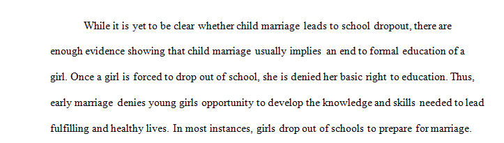 Impact of Early Marriage on the Education of Children