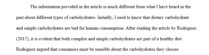 Many fad diets claim we should eliminate dietary carbohydrate in order to lose weight