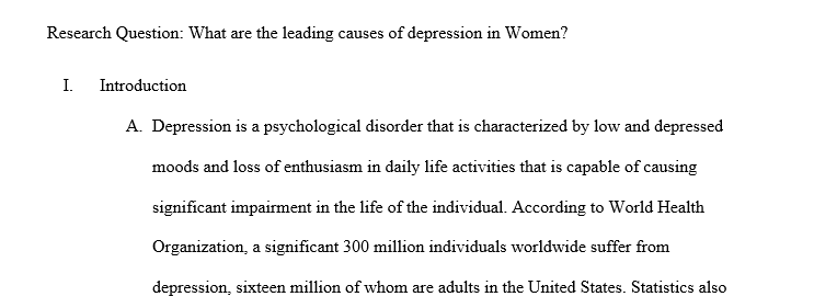 depression essay outline