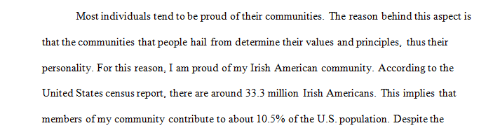 Overview of my community, The Irish-Americans