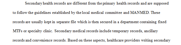 Secondary health records