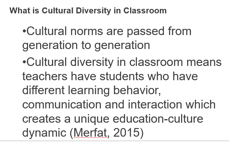 Specific cultural norms and sociocultural influences affecting student learning