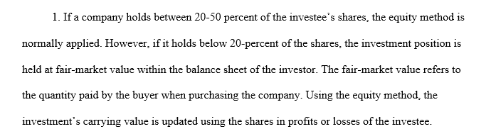 Solved The Difference Between The Fair Value And Equity Methods Of solved-the-difference-between-the-fair-value-and-equity-methods-of