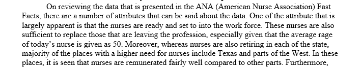 The key attributes and characteristics of this sample of the nursing workforce