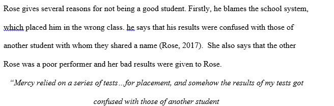 What reasons does Rose give for his not being a good student.