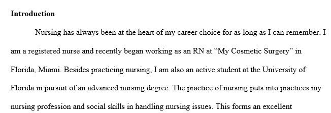 Write your personal philosophy of nursing.