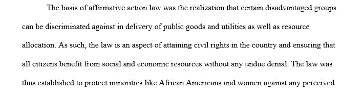 Debate about the issues of Affirmative Action and Civil Rights