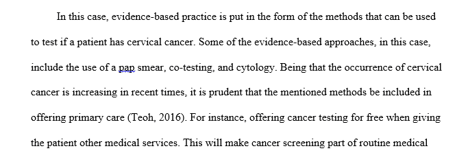 Discuss how EBP can translate to older adult population (35–65-year old) in the primary care setting.