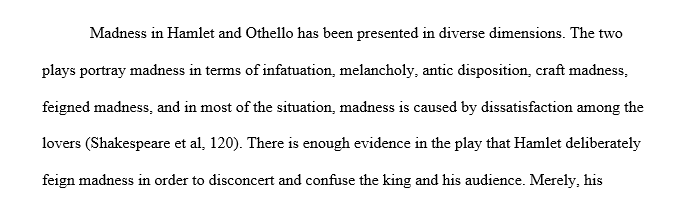 Discuss the presentation of madness in Hamlet and Othello