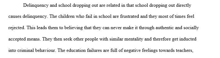 Do you think there is a link between school failure and delinquency