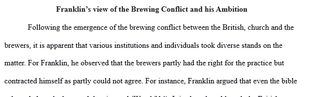 How did B. Franklin view the brewing conflict with British