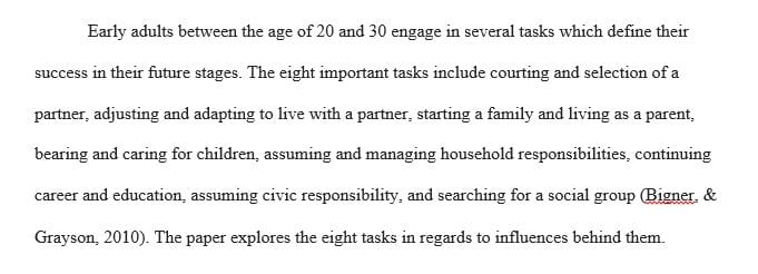 How does cognitive and physical development interact with the completion of these tasks