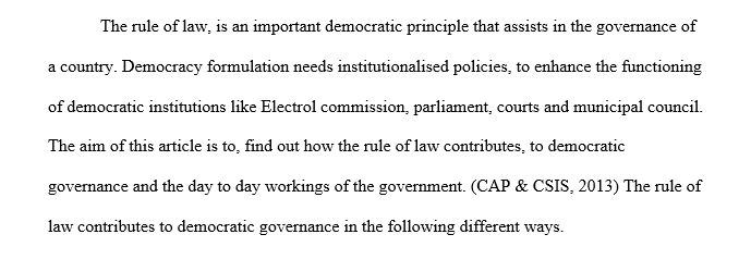How key democratic processes contribute to democratic governance