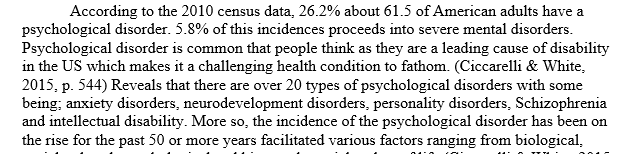 How would you account for the apparent increase in number of psychological disorders 