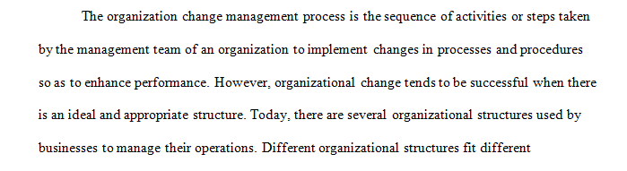 Organizational structures and change management
