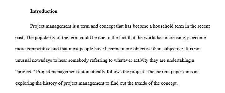 Research Question about Trend in project management