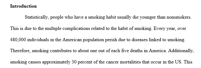 Smoking habit as a health risk