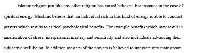 Spiritual energy of Islamic prayers as a catalyst for psychotherapy