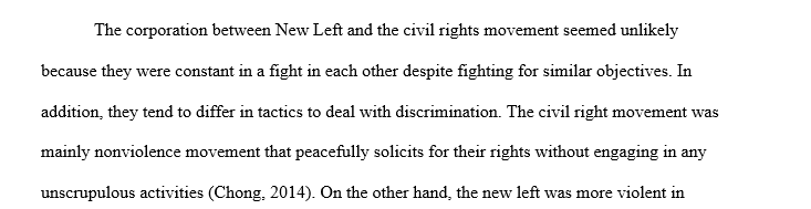 The cooperation between the New Left and the civil rights movement