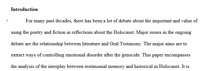 The interplay between historical and testimonial memory in Holocaust literature