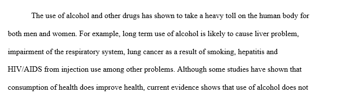What are some of the chronic and acute physiological effects of alcohol use