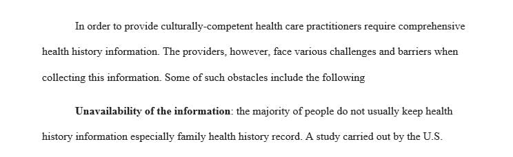 What are the barriers you face to collecting a comprehensive health history
